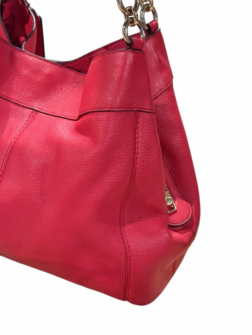 Coach Red Pebble Leather Lexy Shoulder Bag Purse F57545 - Picture 10 of 15